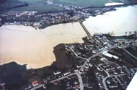 Hochwasser Vogelperspektive
